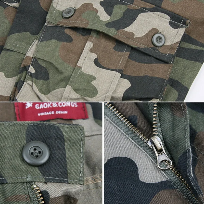 Брюки-карго мужские камуфляжные хлопок много карманов стиль милитари