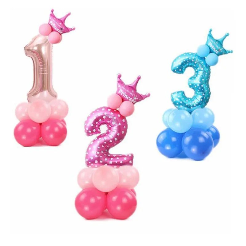 1 Набор 32 дюймовые розовые золотые шары из фольги в виде цифр гелиевые шарики для