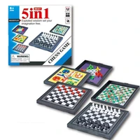 5 in 1 chessmen checkers magnetic board game flying chess kids classic flight puzzle game set for friend children gift