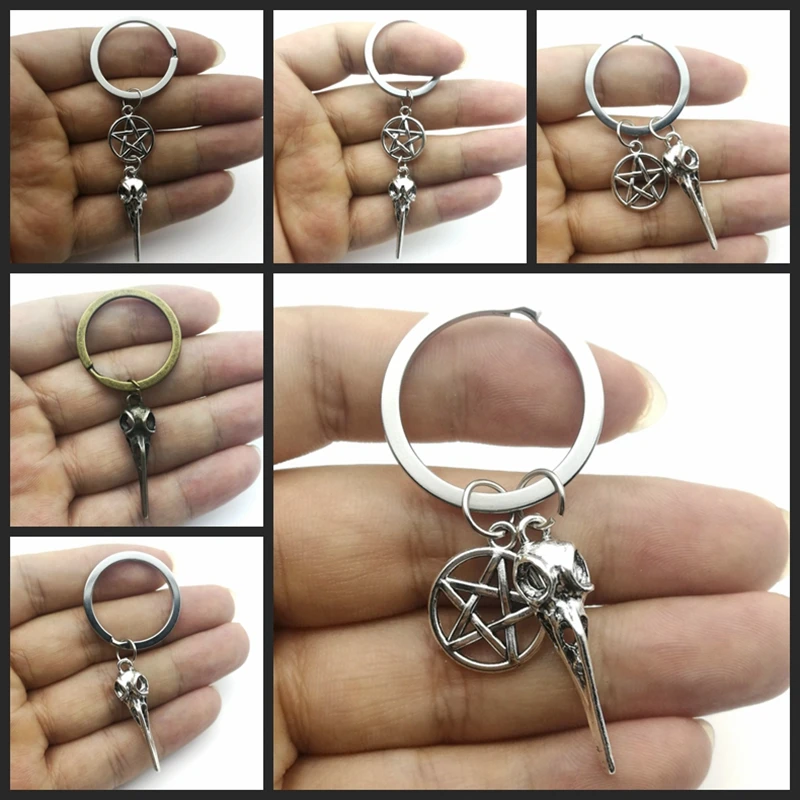 Новинка 2020 брелок в виде птицы черепа готический длинный подвеска стимпанк