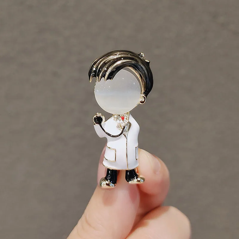 

White angel brooch boy girl doctor pin decoration sweater accessories ins tide personality cartoon jewelry