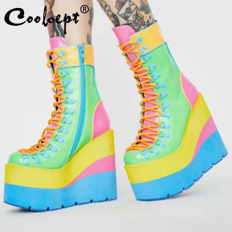 

CoolCept Retro Women Shoe Boots Candy Color Winter Girls Boots Fashion Ins Style Female Ankle Boot Footwear Size 34-43