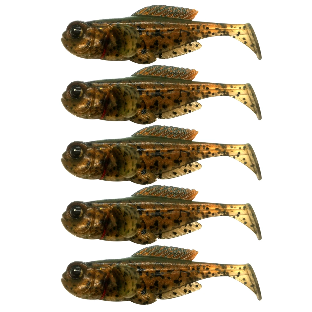 5pcs/Pack Goby Paddle Soft Bait  80mm 9.5g  New Swimbait Ultra Realistic Design Fish Lure Finest Detailed Softbait Fishing Lure