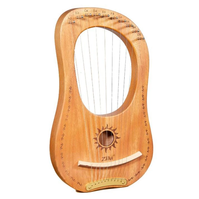 

ZANi Lyre Harp, греческая скрипка, 10 струн Lyra Harp с сумкой для переноски, ключ для настройки, для детей, начинающих, любителей музыки, взрослых и т. д.