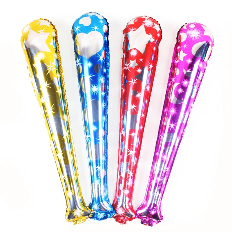 

Birthday Party Decoration 10Pcs Children's Toy Percussion Stick Balloon Round Head Star Cheering Stick Aluminum Foil Balloon