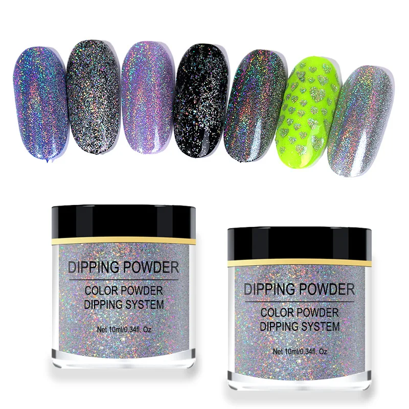 Голографический глиттер для ногтей порошки градиент стойкий чем УФ-гель