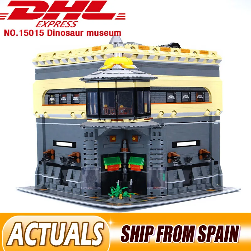 DHL, 15015 шт, 5003 шт, город, улица, динозавр, музейная модель, строительные наборы, блоки, кирпичи, совместимые с детскими игрушками, подарок