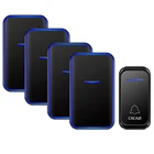 Беспроводной дверной звонок CACAZI, водонепроницаемый, 300 м, пульт дистанционного управления, 1 кнопка, 4 приемника, США, ЕС, Великобритания, умный дом, дверной звонок, наружный, 220 В