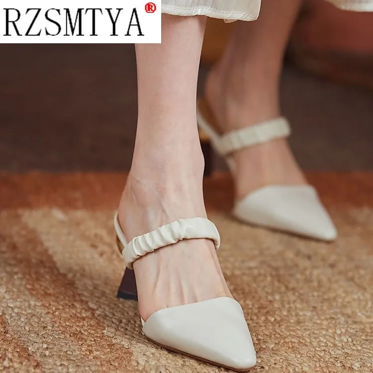 Шлепанцы женские на высоком каблуке 6 см повседневные со странным каблуком 2021 |