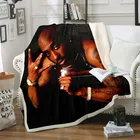 Плюшевое одеяло с 3D принтом 2PAC шерпа флисовое покрывало одеяло винтажное постельное белье квадратное шерстяное мягкое одеяло для пикника