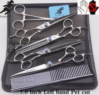 7 0 inch professional left handed advanced dog pet pet scissors pet scissors set tooth shear flat shear thin shear set hairdress