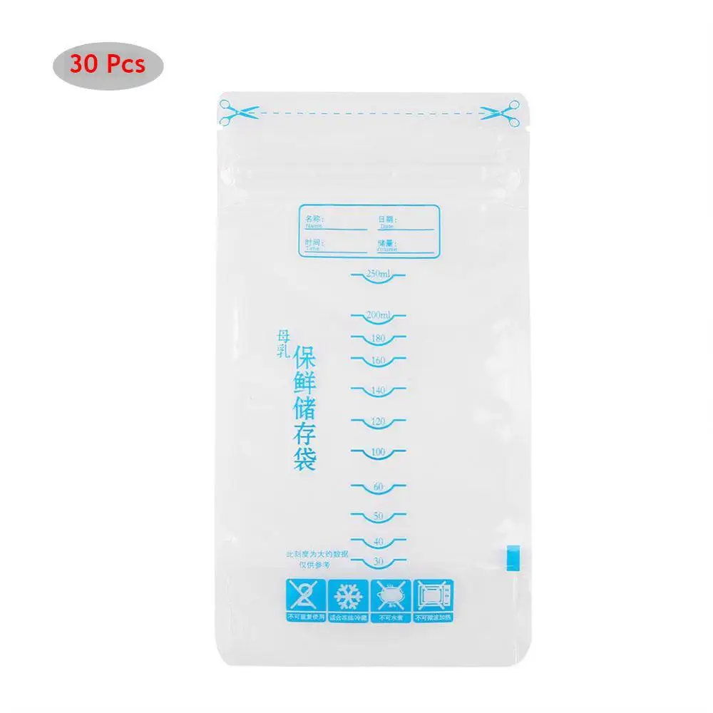 250ml 60pcs 30pcs Breast milk storage bag Baby Food Storage 250ml Disposable Practical and convenient breast milk Freezer Bags - Цвет: 250ml 60pcs