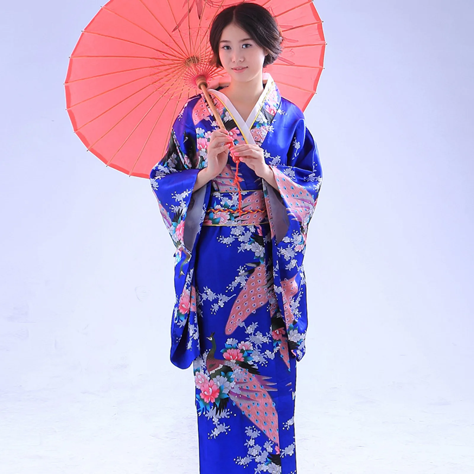 

Kimono Sakura Girl Japanese Style Floral Print Vintage Dress Woman Oriental Camellia Love Costume Haori Yukata Asian Clothes