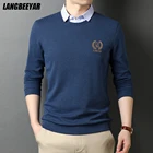 Высокое качество Новый бренд дизайнер Slim Fit поддельные две мужские рубашки удобные с длинным рукавом 2022 Повседневная корейская модная одежда