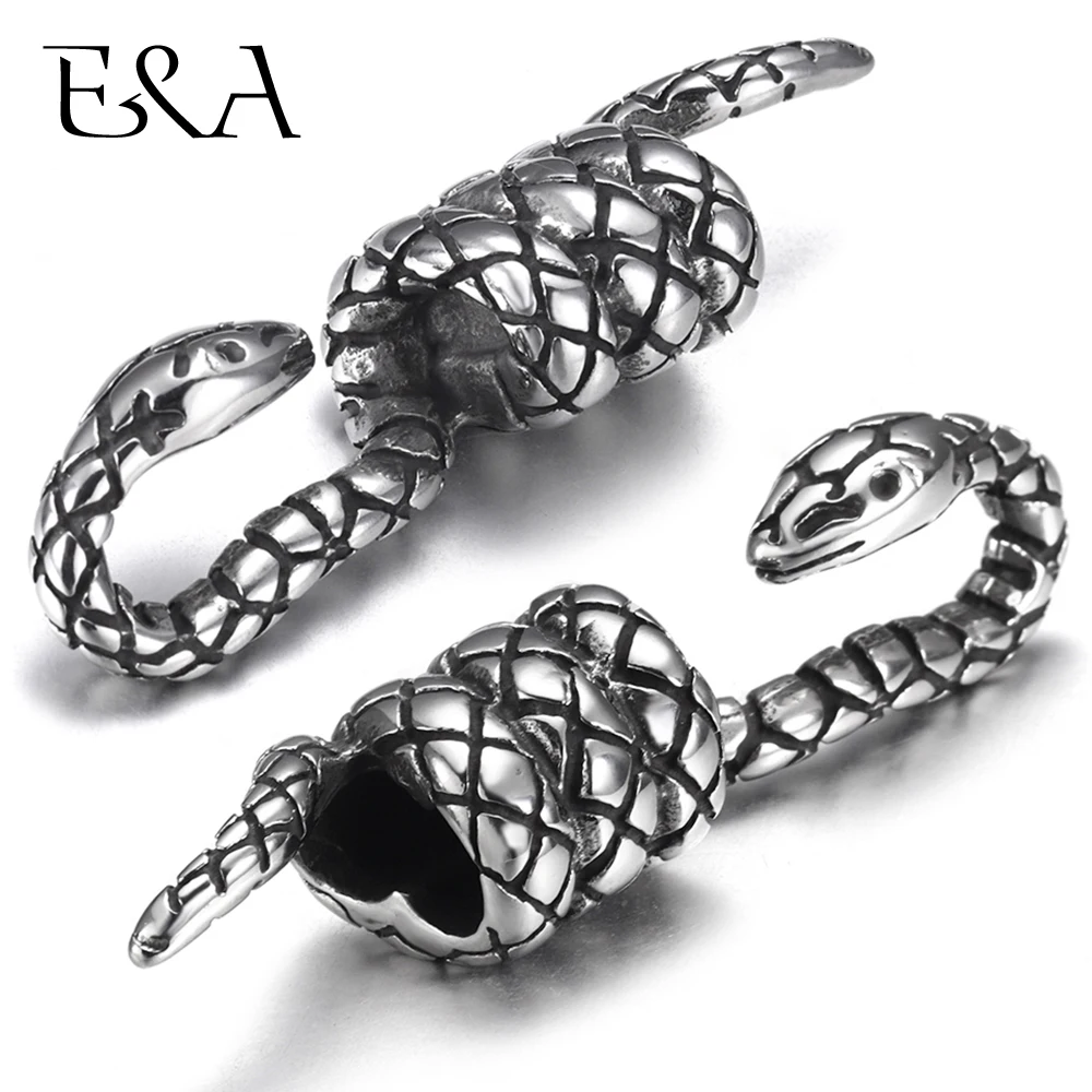 Застежка крючок для шнура из нержавеющей стали с красными глазами 5 мм|Ювелирная