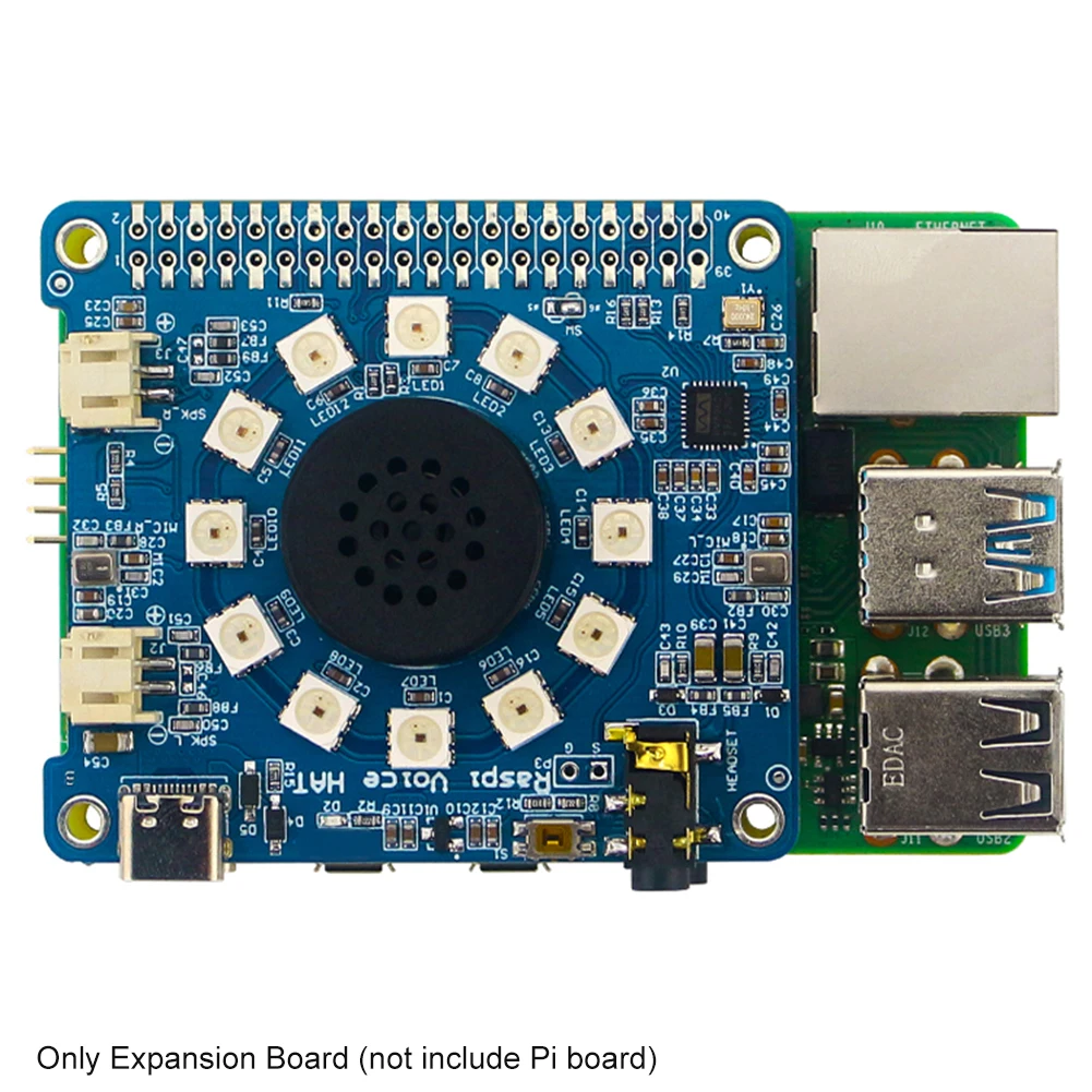 WM8960 Expansion Board Dual Mic Type C With RGB LED 1W Recording Computer Audio Amplifier Module 4B Voice HAT | Компьютеры и офис