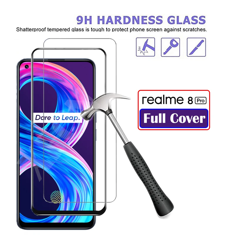 

1-2Pcs For Realme 8 pro Cover Tempered Glass for Oppo Realmi Redme 8pro Glass Screen Protector Realme8 8pro Transparent HD Glass