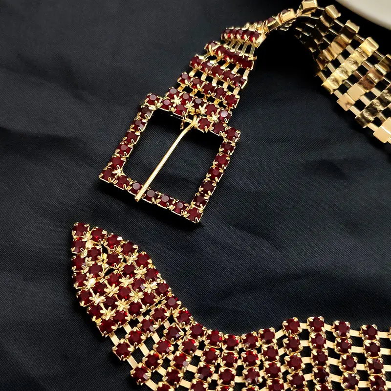 Цепочка-чокер Стразы Женская роскошное ожерелье с открытой регулируемой