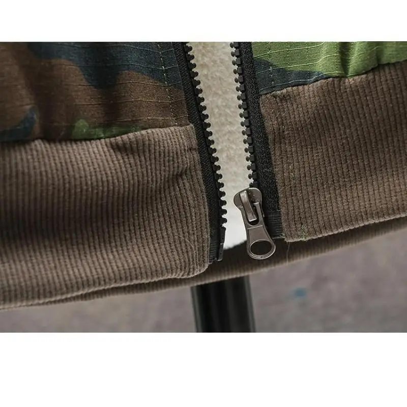 

M-3XL Zipper Fly Men Heavyweight Fleece Hoodie Jacket Winter Streetwear Camflague Winter Jackets with Cap Mens Korean Clothes