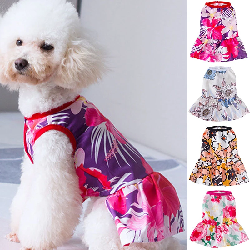 

Cute Flower Pet Dress For Dogs Cats Cozy Summer Puppy Skirt Pet Dress Sundress Princess Party Small Dog Skirt Outfit Dog Clothes