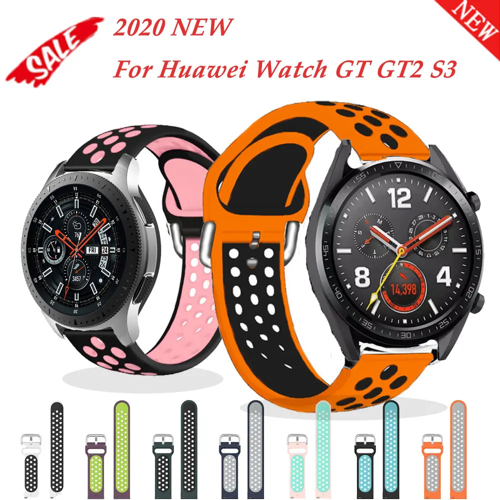 

Sport silicone Watch strap band For Huawei Watch GT GT2 42mm 46mm/Gear S3 Sport Smart Wristbands For Garmin Forerunner 645 245