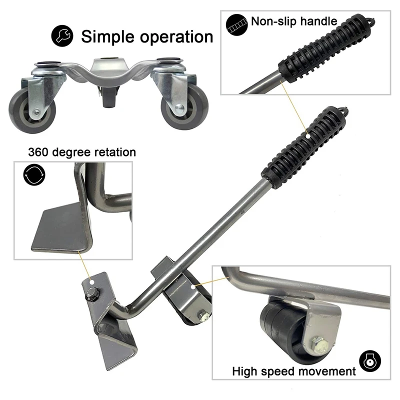 Двигатель мебели Долли с подъемным механизмом 6-дюймовый Сталь Tri-кукла нагрузкой