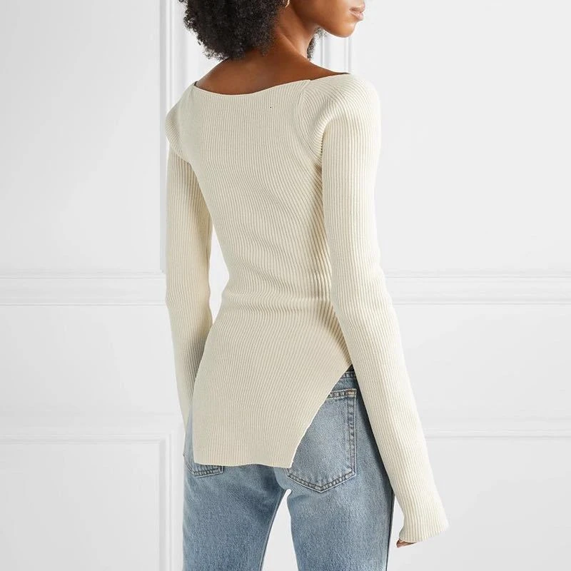 

Fashion Sexy Knitted Sweaters Winter Women Sweaters Long Sleeve Fashion Pullover Sqaure Collar Women Warm Pullover Hot