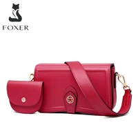 foxer 2 in 1 fashion lady small shoulder handle bags brand purse classical solid color women crossbody bag female messenger bag