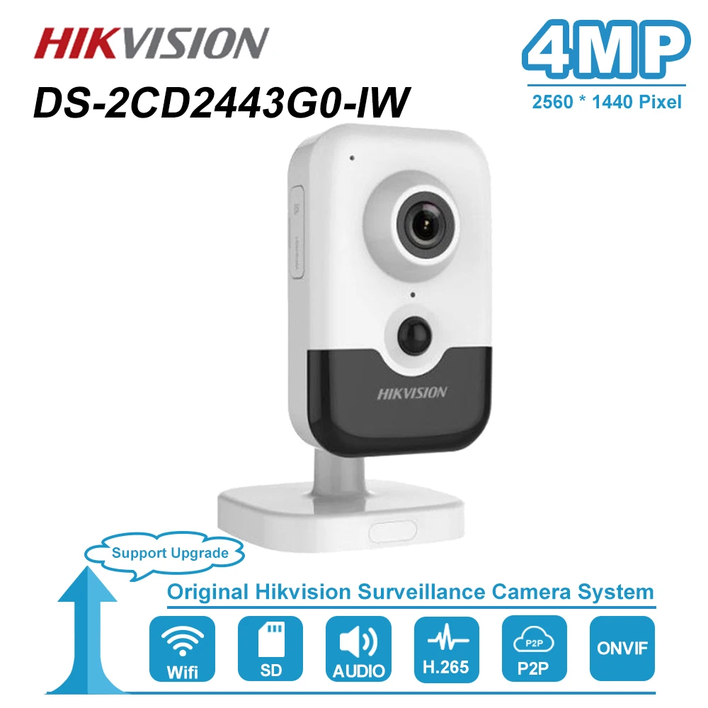 Hikvision 4MP фиксированной Cube HD аудио Wi Fi IP Камера PoE Onvif дома/наружного