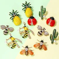 komi buy 3 get 1 gift contact us remark insects animals stud earrings bee ladybug pineapple bird cactus stud earrings for women