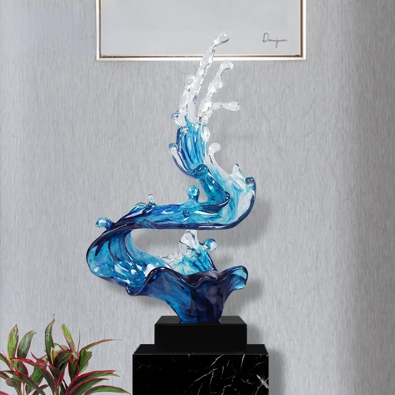 

Spray Sculpture Figurines Decoration Large Modern Art Craft Living Room Crystal Nordic Sculpture Hotel Creative Porch Decoration