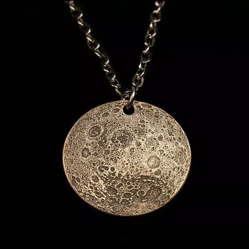 

Couple Pendants Necklace Jewelry for Women Accessories Vintage Punk Style Moon Coin Necklace
