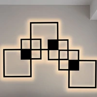 hartsan wall lamp led nordic diy design bedroom living room wall decorationlight background simple light fixtures square sconce
