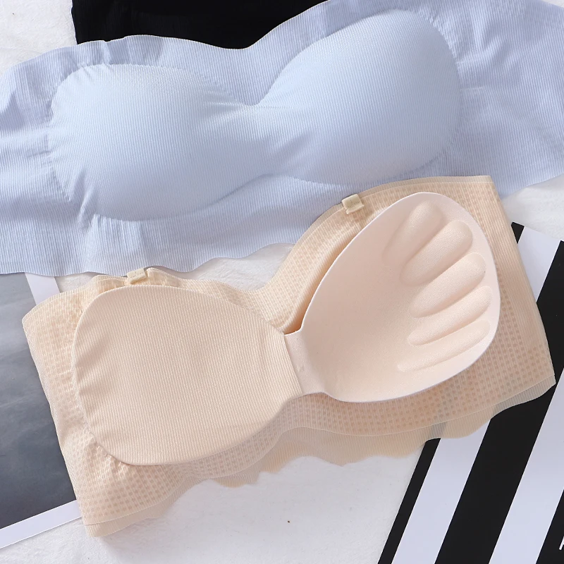 

Women's Strapless Bras Seamless Invisible Bra for Women Sexy Top Push Up Lingerie Bralette Female Brassiere A B Cup Underwear
