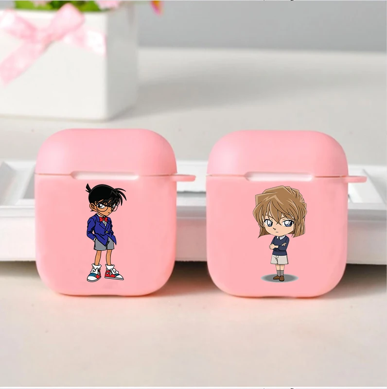 

Japanese fashion Anime Detective Conan Soft silicone TPU Case For AirPods Pro 1 2 3 Pink Wireless Bluetooth Earphone Box Cover