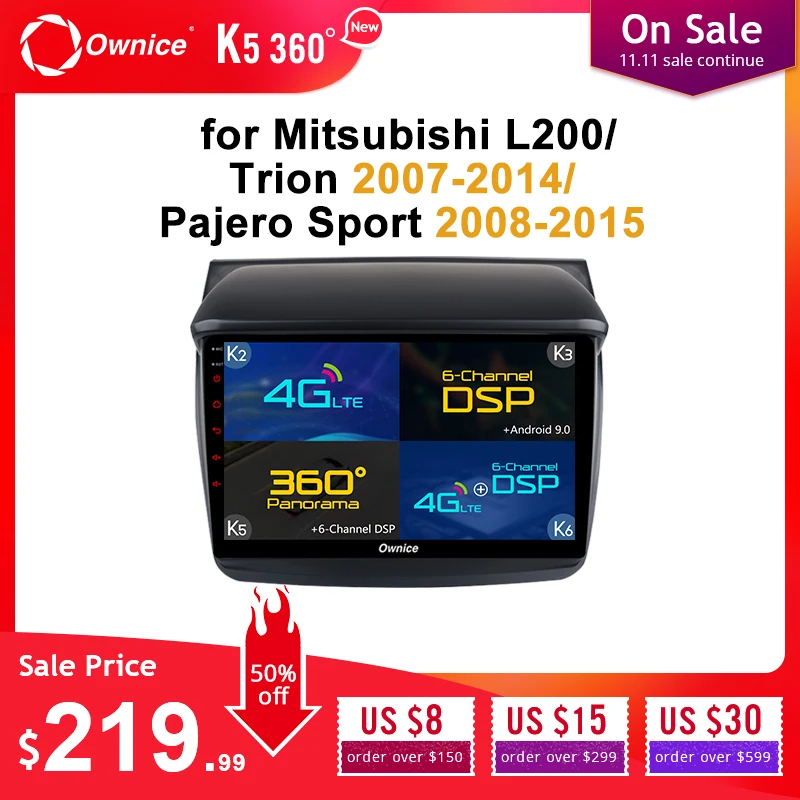 Ownice Android 9,0 автомобильный dvd-плеер для Mitsubishi L200/Trion 2007-/Pajero Sport 2008- автомобильный аудио стерео gps навигация
