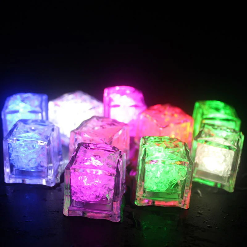 LED Ice Cubes Glowing Party Ball Flash Light Luminous Neon Wedding Festival Christmas Bar Wine Glass Decoration Supplies | Дом и сад