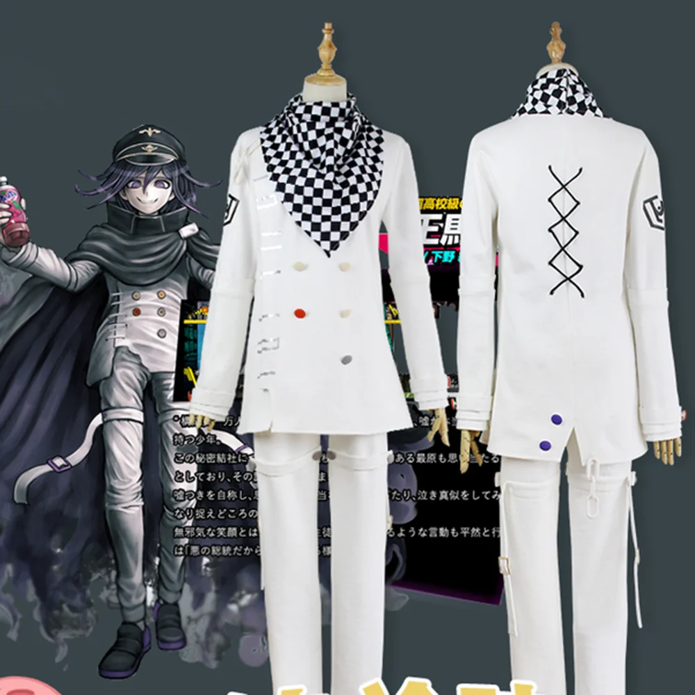 Костюм для косплея кокичи Ома из Danganronpa головной убор плащ парики Индивидуальный