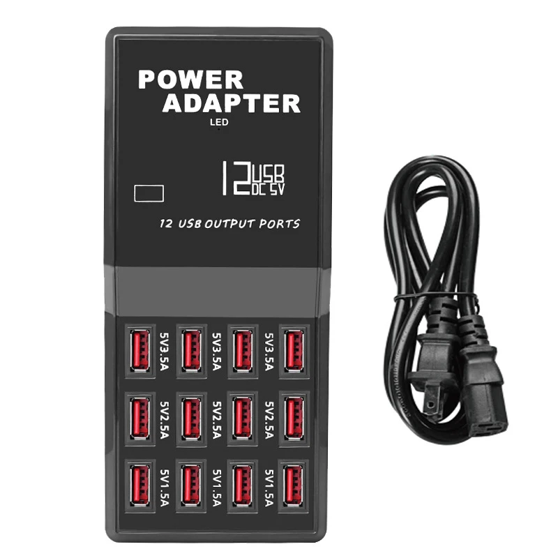 12 Порты и разъёмы Быстрая зарядка через USB Мощность полосы адаптер стены зарядное