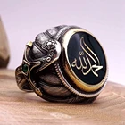 Новое модное винтажное кольцо на удачу с арабским алфавитом Саудовская звезда, кольцо унисекс в турецком мусульманском исламском стиле Ближнего Востока