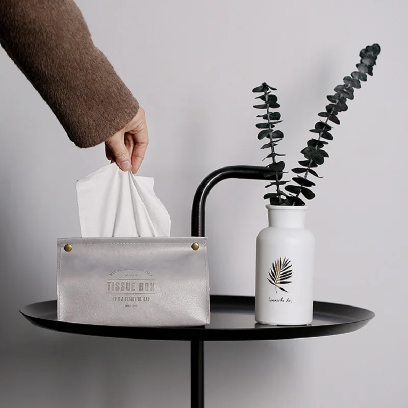 Кожаная Коробка для салфеток в скандинавском стиле креативный