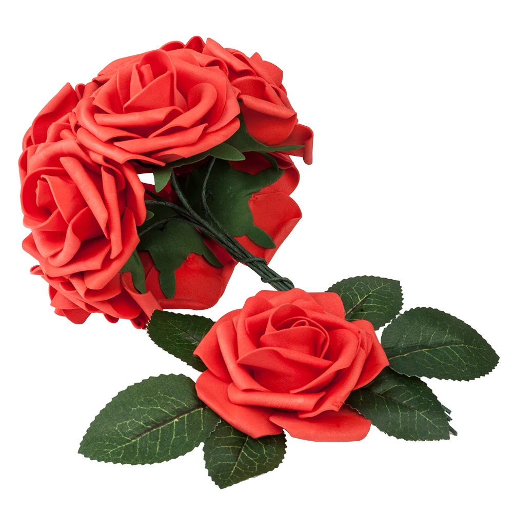 

50pcs PE Foam Rose Flower Red