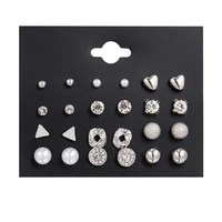 woman earrings vintage korean stud earrings for women fashion metal geometric earrings round pearl earrings 2021 trend jewelry