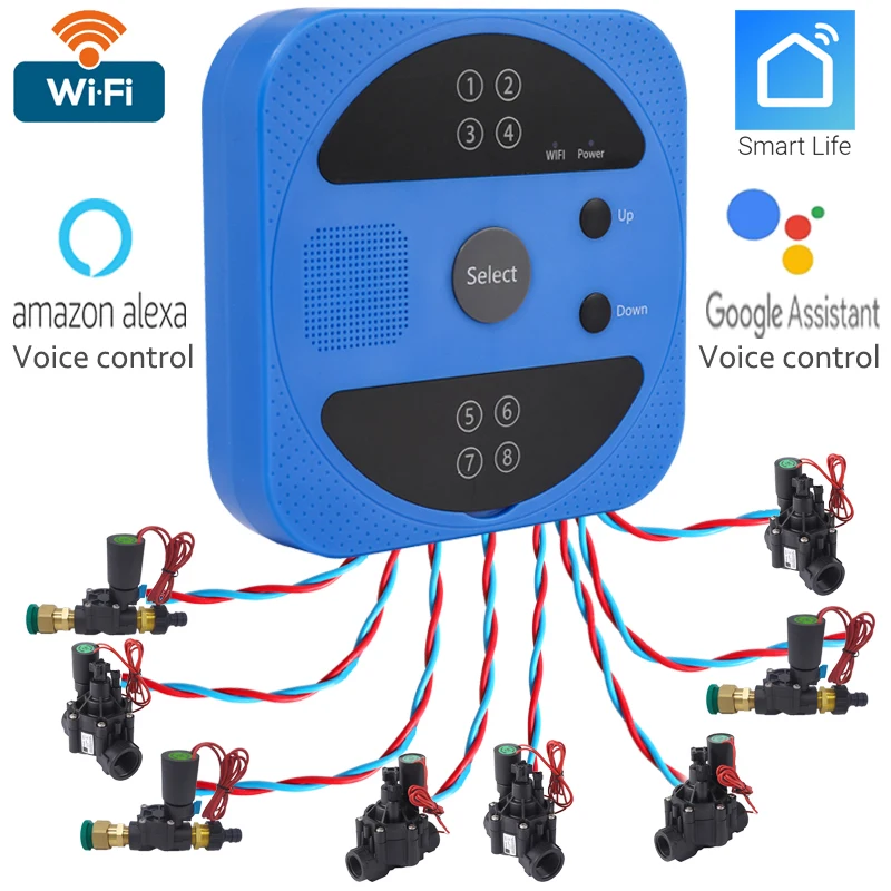 Controlador de sistema de riego por goteo para el hogar, dispositivo autom&aacute;tico programable con temporizador, para jard&iacute;n y invernadero, Wifi, Tuya-0