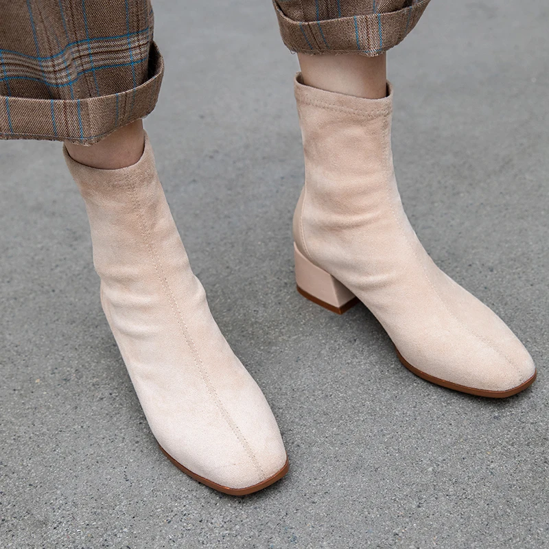 Buono Scarpe/Новинка сезон осень-зима ботильоны женские брендовые эластичные ботинки