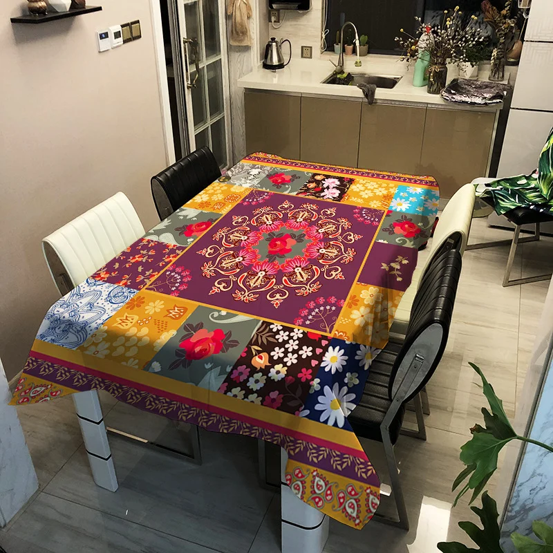 

PVC Printing Household Tablecloth Symmetrical Pattern Washable Decoration Household Waterproof Tablecloth