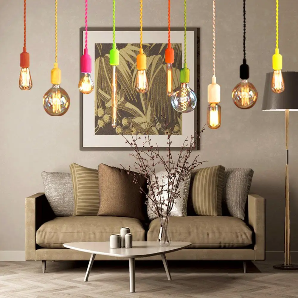 5 м/лот красочный тканевый Электрический провод шнур винтажный подвесной