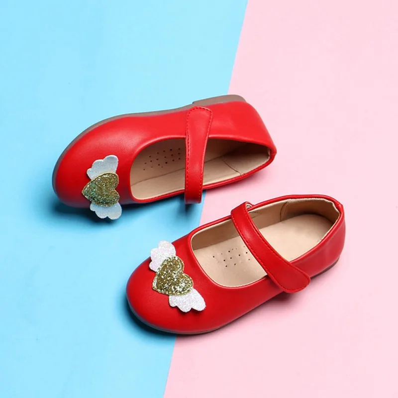 

Spring Children Baby Girls Wings Love Casual Shoes The Small Children's Baby Shoes Non-Slip Cnady Color Shoes Size 21-30