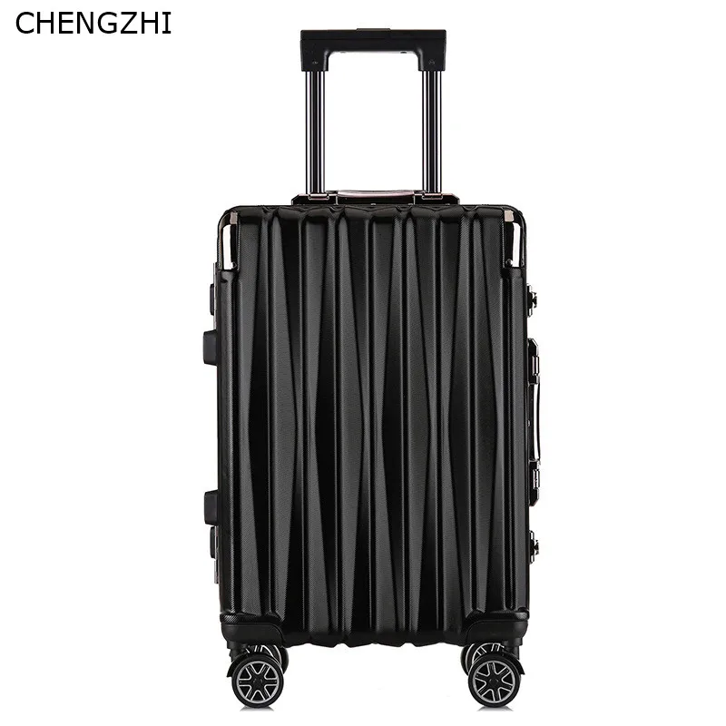 

CHENGZHI 20 "22" 24 "26 дюймов Новый стиль Высокое качество алюминиевая рама Сумки на колёсиках женские дорожные сумки мужские дорожные чемоданы
