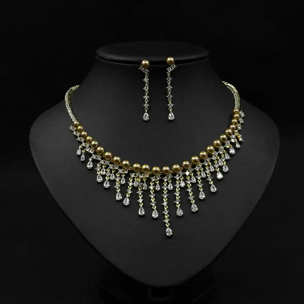 Модный Ювелирный Комплект HIBRIDE 2020 с жемчужной подвеской новый очаровательный